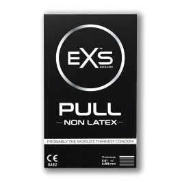 EXS Pull Non-Latex Condoms 3-Pack | Ultra-Thin Hypoallergenic Design