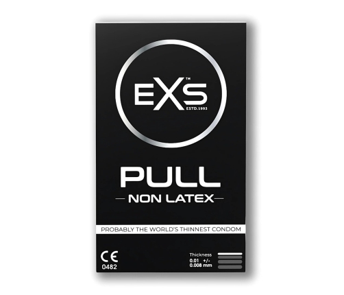 EXS Pull Non-Latex Condoms 3-Pack | Ultra-Thin Hypoallergenic Design