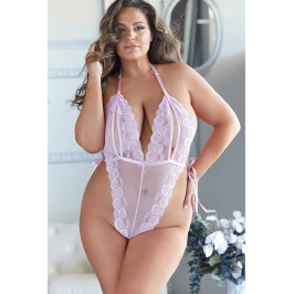 Lace Teddy with Open Cup - 1X/2X