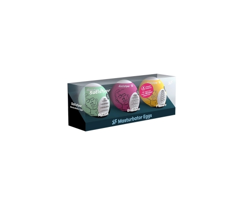 Masturbator Egg Set - Riffle, Bubble, Fierce - 3 Pieces