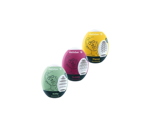 Masturbator Egg Set - Riffle, Bubble, Fierce - 3 Pieces