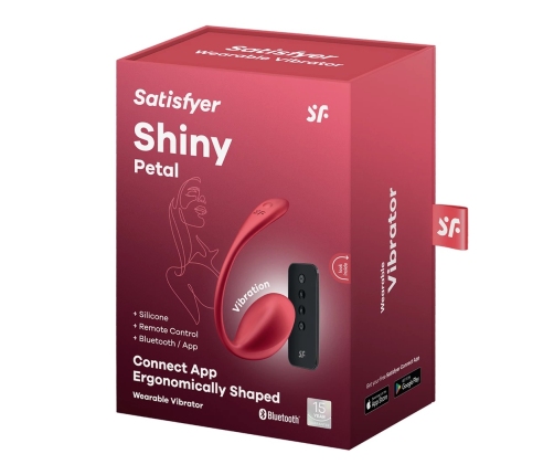 Satisfyer Shiny Petal Connect App Red - Wearable Vibrating System, IPX7
