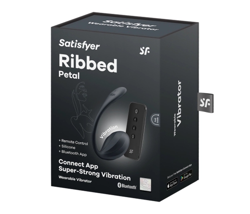 Ribbed Petal Connect App - Wearable Couple Vibrator - Black