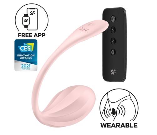 Ribbed Petal Connect App - Wearable Couple Vibrator - Rose