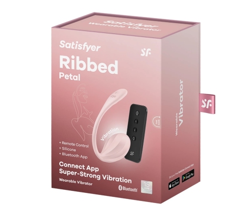 Ribbed Petal Connect App - Wearable Couple Vibrator - Rose