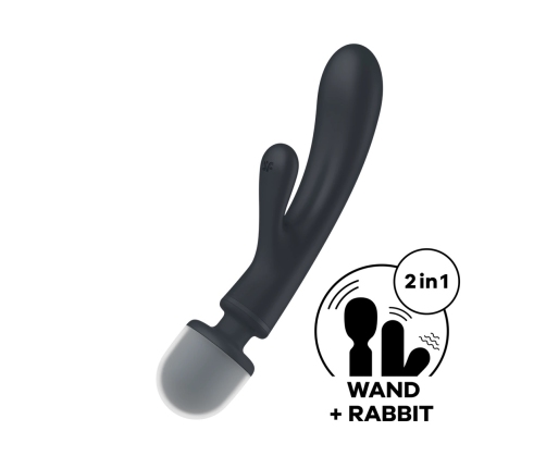 Triple Lover - Hybrid Wand Vibrator - Grey