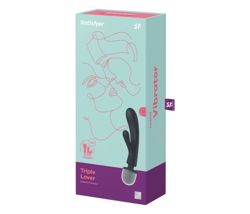 Triple Lover - Hybrid Wand Vibrator - Grey