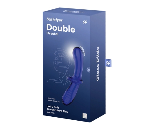 Double Crystal - Glass Dildo - Light Blue