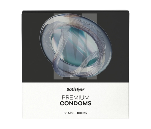 Satisfyer Size M 53mm Premium Condoms 100-Pack - Secure Fit & Comfort