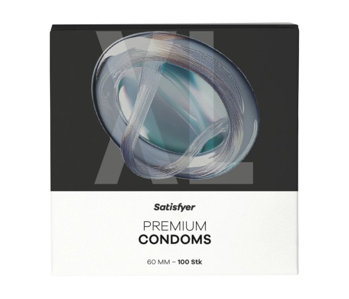 Satisfyer XL 60mm Premium Condoms 100-Pack - Large Fit, Discreet Design