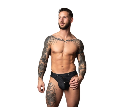 Male Power Oh Snap! Snap Off Jock L/XL Black - Technical Detachable Design