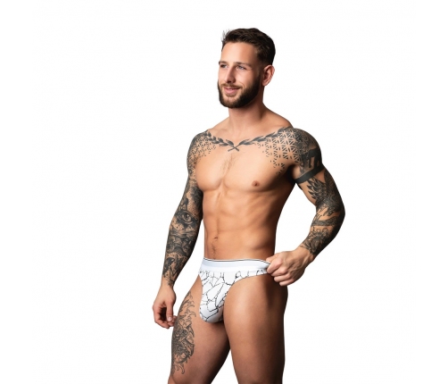 Male Power Soo Cumfy Marble White Men's Modal Thong L/XL