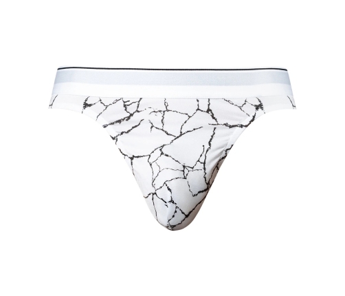 Male Power Soo Cumfy Marble White Men's Modal Thong L/XL