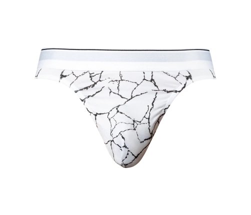 Male Power Soo Cumfy Thong S/M White Marble Modal Underwear