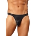 Male Power Satin Spandex Comfort Fit Thong S/M Black