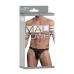 Male Power Satin Spandex Comfort Fit Thong S/M Black