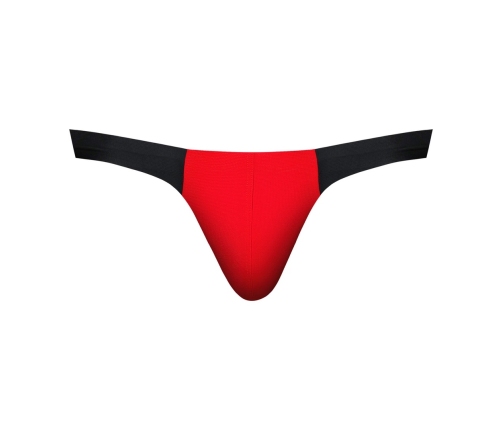Male Power Hot Mesh Thong L/XL Red/Black - Lightweight Micro Mesh