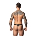 Male Power Liquid Onyx 2.0 Thong L/XL Black High-Shine Comfort Fit