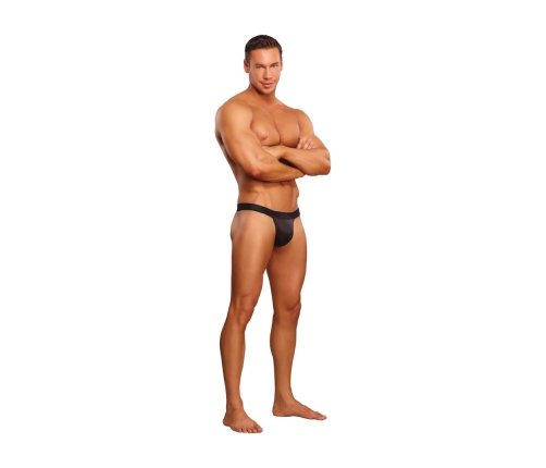 Male Power Ultimate Duo Micro G-String L/XL Black with Red Ring