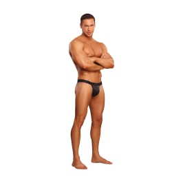 Male Power x Boneyard Micro Thong S/M Black with Red Silicone Ring