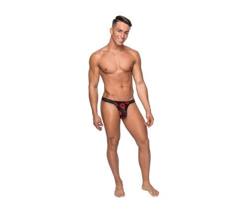 Male Power & Boneyard Micro Thong L/XL Black with Red Silicone Ring