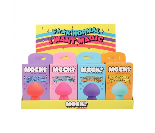 Doc Johnson Mushroom Vibe Set 12pcs - Rechargeable Silicone, Display Pack