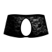 Male Power Stretch Lace Crotchless Short L/XL Black - Elegant Lace Design
