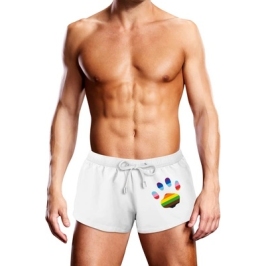 Swim Trunk White Oversized Paw - M