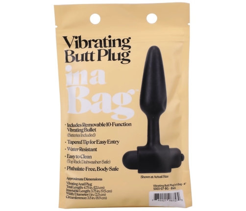 Vibrating Butt Plug - 4 / 10 cm - Black