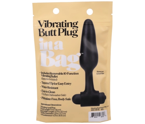 Vibrating Butt Plug - 5 / 12 cm - Black