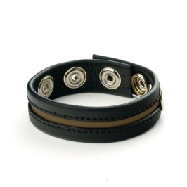 Prowler Red Pasek regulowany skorzany czarny-czerwony 21,5 cm