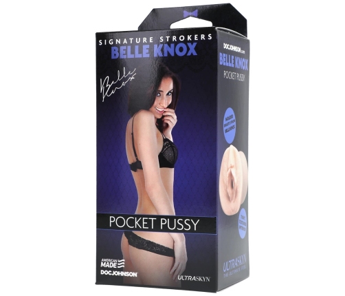 Doc Johnson Belle Knox ULTRASKYN Pocket Intimate Machine, Compact Design