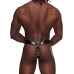 Male Power Taurus Imitation Leather Cage Thong Black One Size