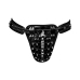 Male Power Taurus Imitation Leather Cage Thong Black One Size