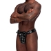 Male Power Taurus Imitation Leather Cage Thong Black One Size