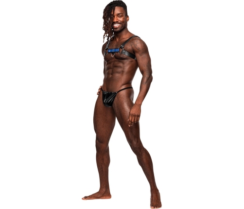 Aries - Imitation Leather Harness - One Size - Black/Blue