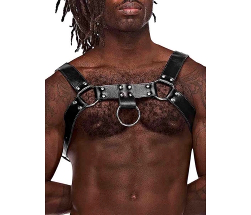 Male Power Ram Adjustable Imitation Leather Harness Black One Size