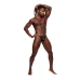 Leo - Imitation Leather Harness - One Size - Black/Red
