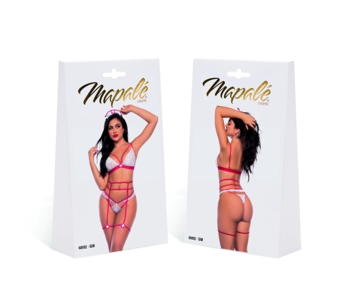 Mapale Nurse Costume S/M - Lace Top, Garter Belt & Accessories