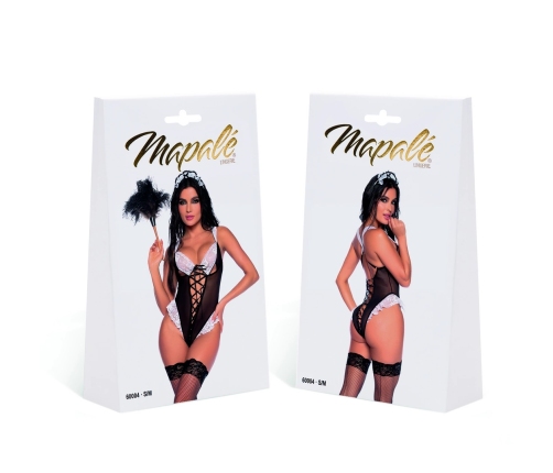 Mapale French Maid Costume L/XL - Lace-Up Bodysuit & Headpiece