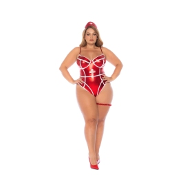 Mapale Nurse Outfit 3/4X Metallic Red Bodysuit Set