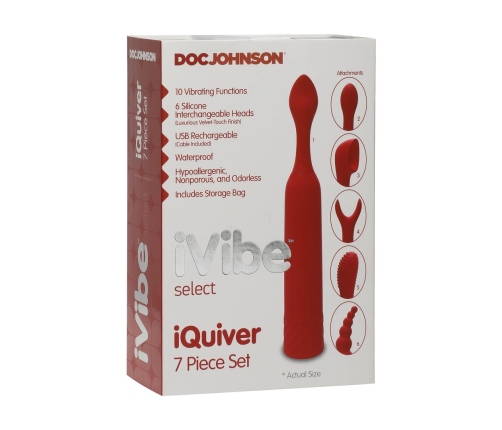 Doc Johnson iQuiver Intimate Device 6 Attachments Compact Periwinkle