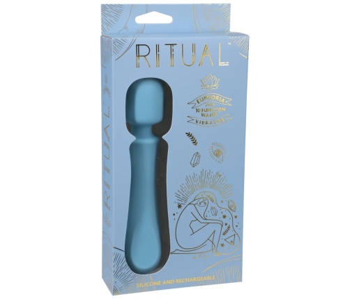 Euphoria - Rechargeable Silicone Wand Vibe - Blue