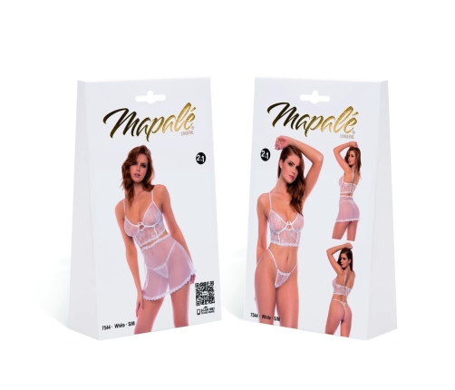 Dreamgirl Two-in-One Babydoll & Thong Set S/M White Lace Elegance