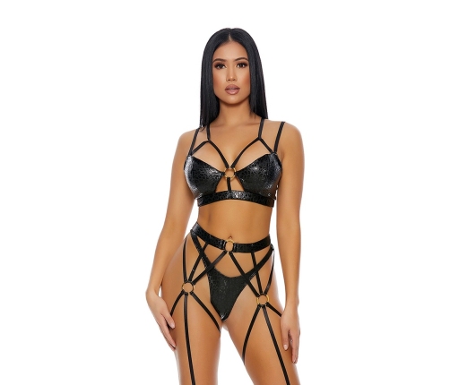 That's My Spot Cheetah Print Lingerie Set - XL - Black