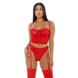 Sheer Intimacy - Mesh Bustier Set - S