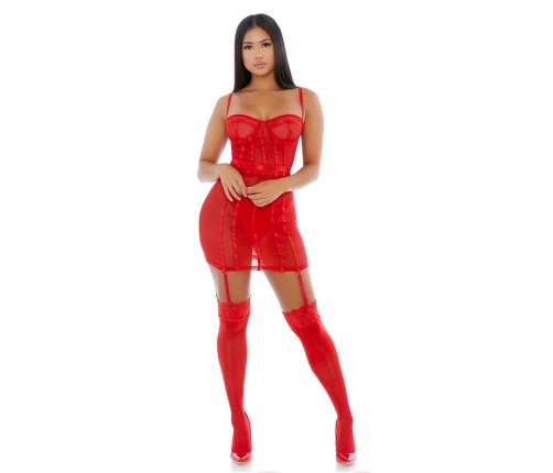Sheer Intimacy - Mesh Bustier Set - L