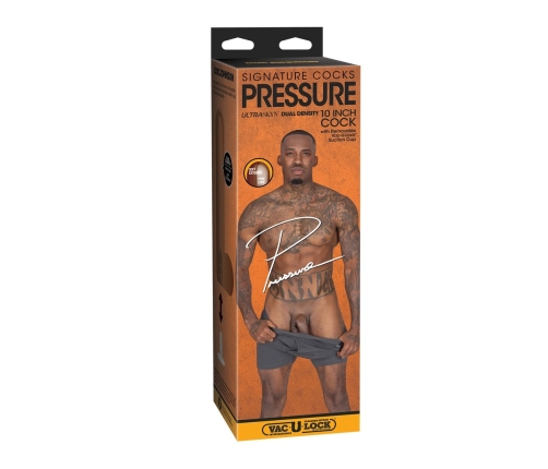 Pressure - Realistic ULTRASKYN Dildo - 10 / 25 cm - Chocolate