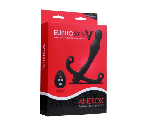 Aneros Eupho Syn V Vibrating Prostate Massager Black - 10 Modes, Remote Control