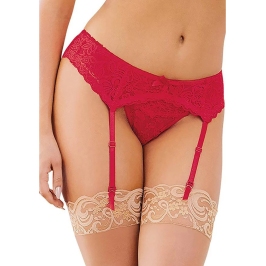 Lace Garter Belt Diamond - Black